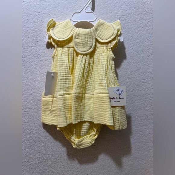 Sophie & Lucas Petal Collar matching set yellow 6 M - Picture 1 of 5